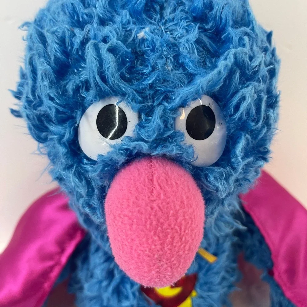 Sesame Street Super‎ Grover Plush Toy Kids Blue Superhero Cape - Picture 3 of 13